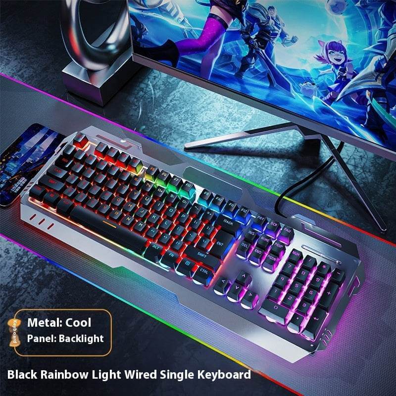 Keyboard Wired Mechanical Feeling Gaming Electronic Sports Desktop Computer Mute - Gadget Aliens