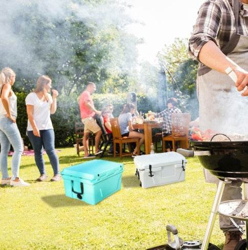 Trending Blue Color 65QT Outdoor Cooler Fish Ice Chest Box Popular Camping Cooler Box - Gadget Aliens 