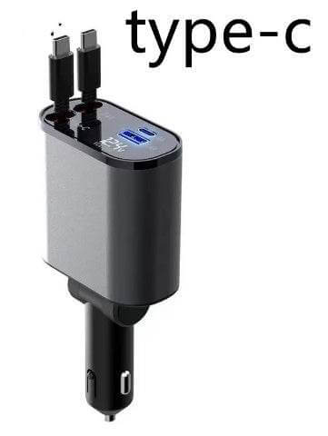 Metal Car Charger 100W Super Fast Charging Car Cigarette Lighter USB And TYPE-C Adapter - Gadget Aliens