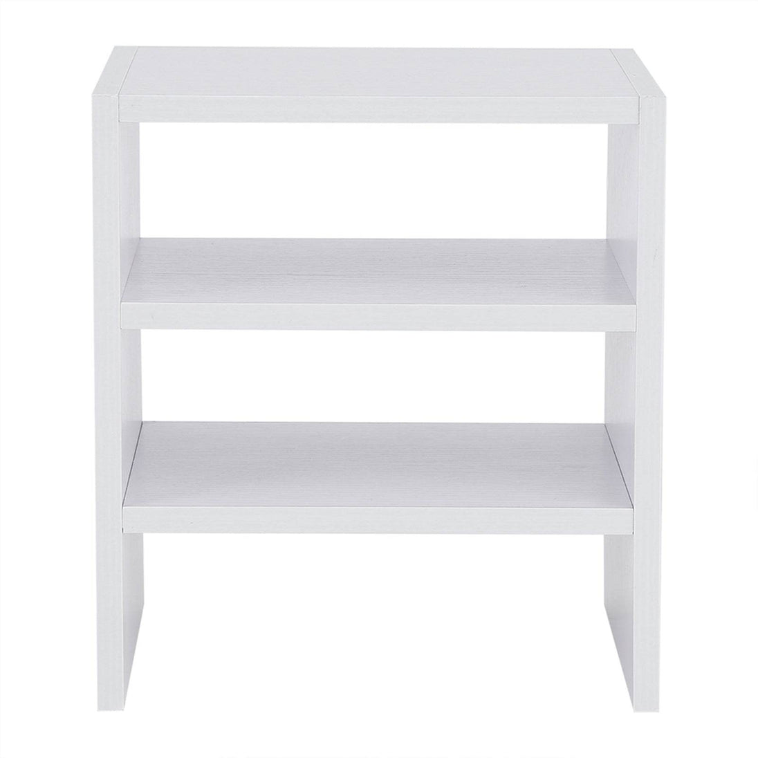 Computer Laptop Monitor Riser Stand Desktop Wooden Storage Organizer 3 Layer Shelf (White) - Gadget Aliens