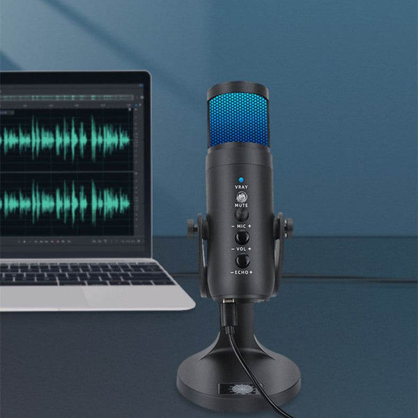 RGB Colorful Breathing Ambience Light USB Condenser Microphone - Gadget Aliens 