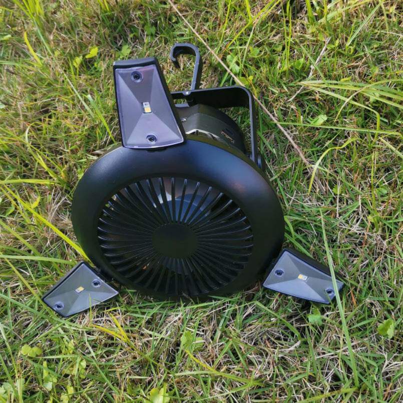 Solar Camping Light Foldable Fan Hanging Hook Rechargeable Battery Operated USB 3 Level Air Flow Fan For Camping Tent - Gadget Aliens