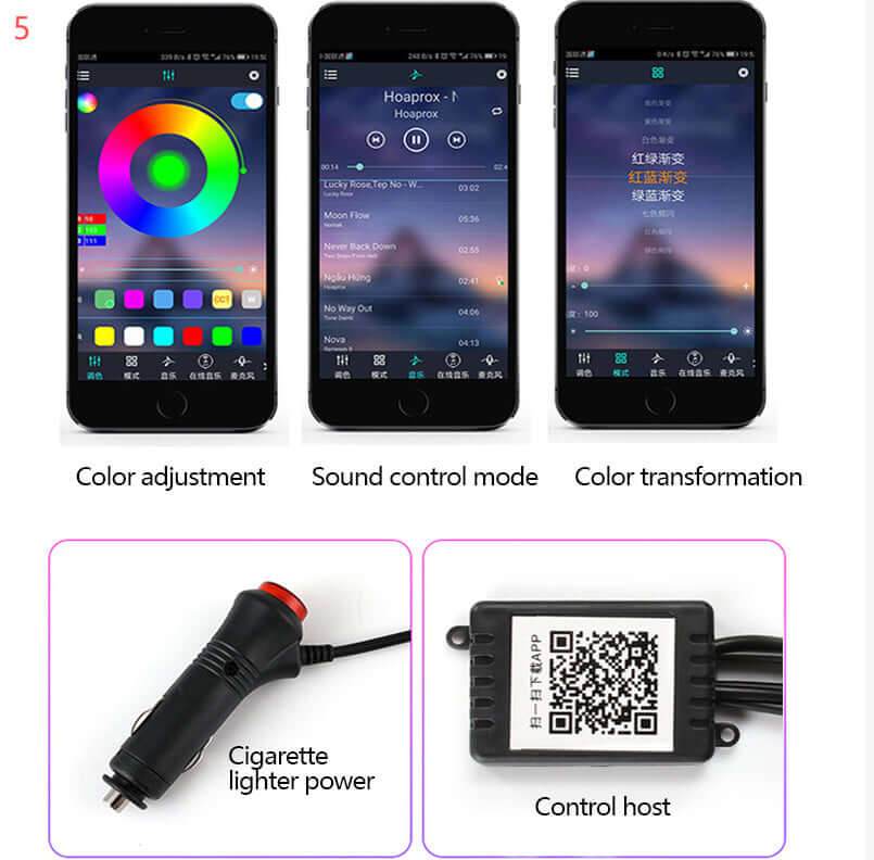 Car Fiber Optic Ambient Light Modified Car Interior Cool Light APP Rhythm Light - Gadget Aliens