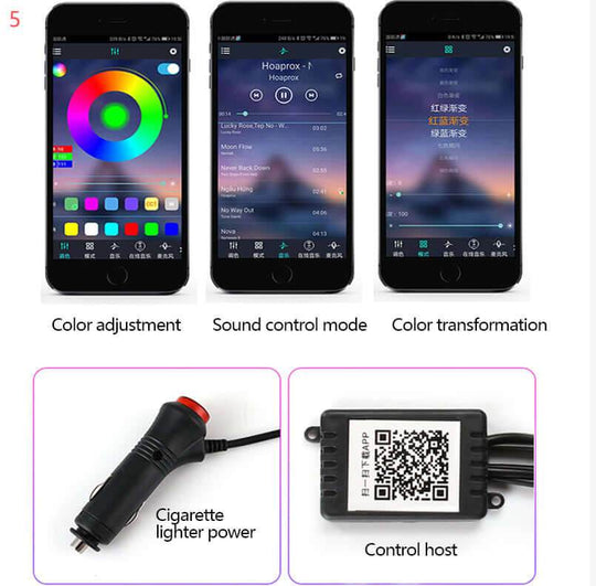 Car Fiber Optic Ambient Light Modified Car Interior Cool Light APP Rhythm Light - Gadget Aliens