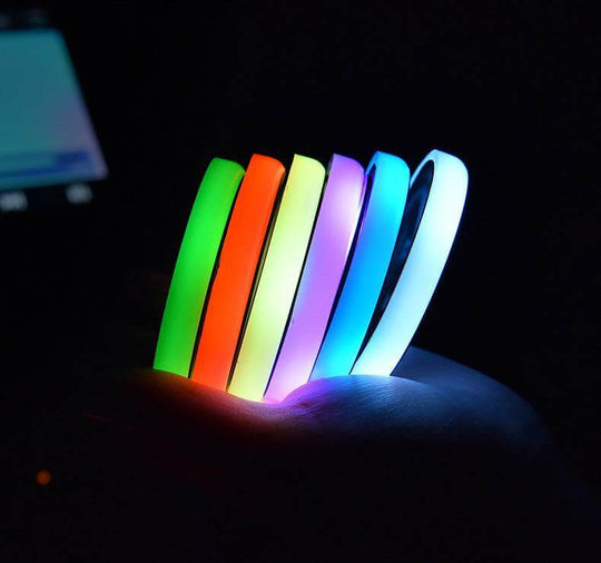 Colorful Cup Holder LED Light-up Coaster Solar & USB Charging Non-slip Coaster Ambient Light For Car Automatically - Gadget Aliens