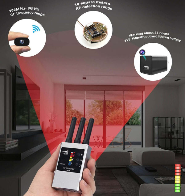 RF Bug Detector Hidden Camera Finder Anti-Spy Listen Swe - Gadget Aliens 