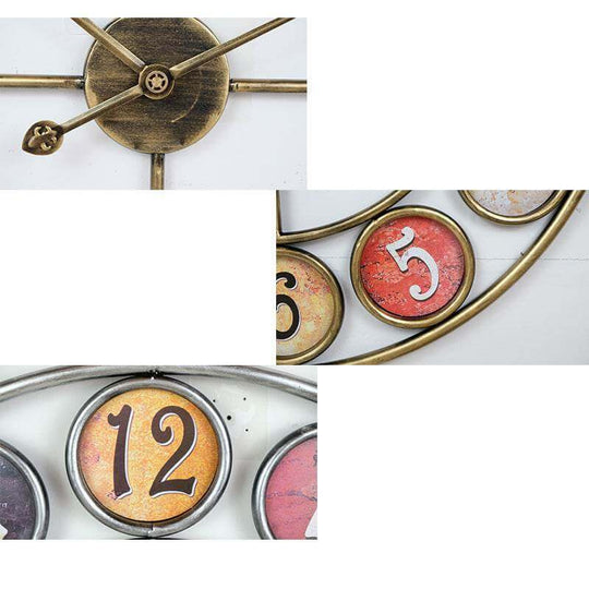 Vintage Digital Clocks And Watches, Iron Art Circular Creativity - Gadget Aliens