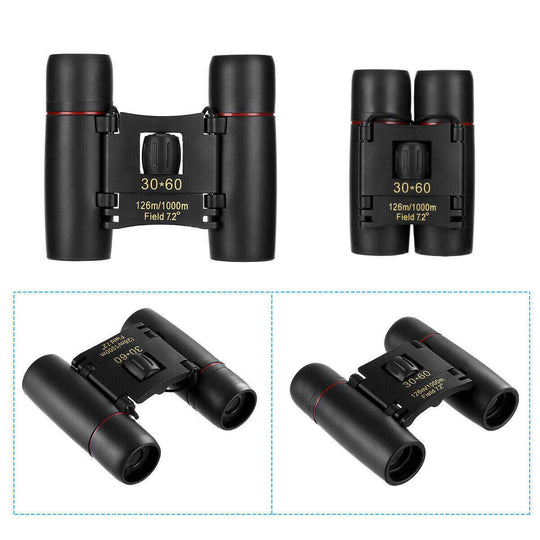 Binoculars 30x60 Zoom Travel Compact Folding Telescope Hunting Day Night Outdoor Small Pocket Binoculars Compact Adults, Mini Kids Binoculars Boys For Bird Watching, Concert Theatre Opera - Gadget Aliens