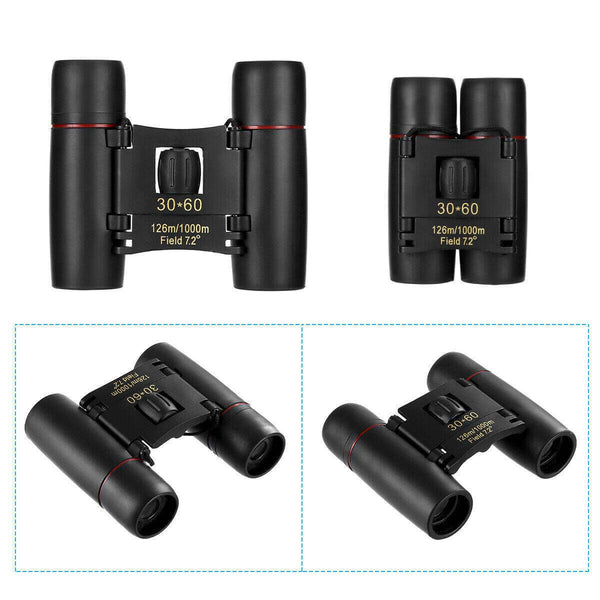 Binoculars 30x60 Zoom Travel Compact Folding Telescope Hunting Day Night Outdoor Small Pocket Binoculars Compact Adults, Mini Kids Binoculars Boys For Bird Watching, Concert Theatre Opera - Gadget Aliens