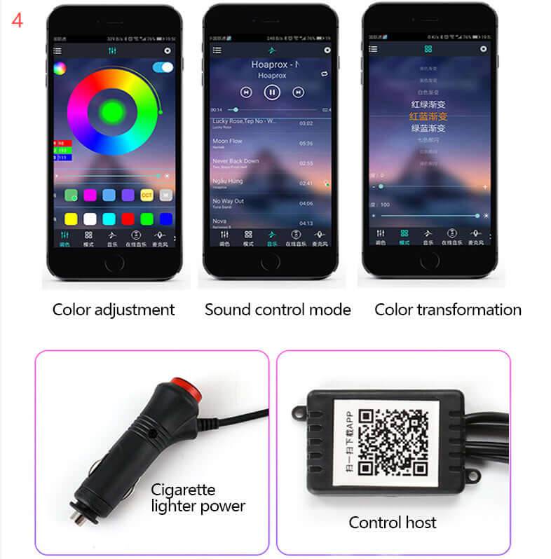 Car Fiber Optic Ambient Light Modified Car Interior Cool Light APP Rhythm Light - Gadget Aliens