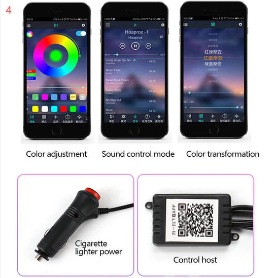 Car Fiber Optic Ambient Light Modified Car Interior Cool Light APP Rhythm Light - Gadget Aliens 