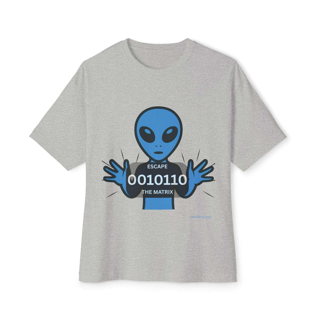 New Earth 0010110 Alien Tee – Unisex Boxy Fit Shirt for Good Vibes & Casual Style