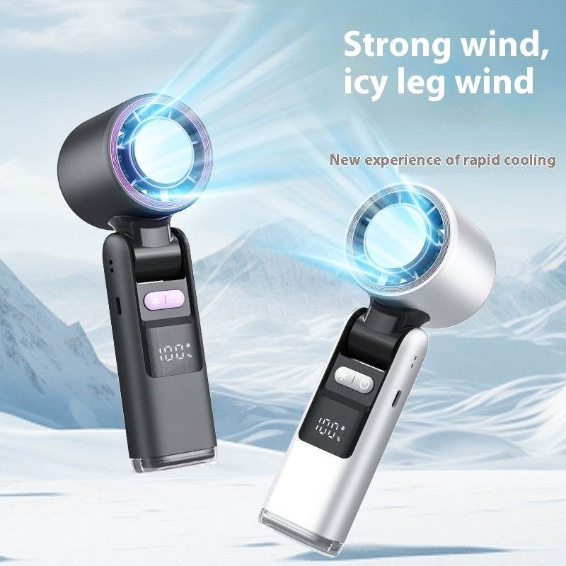 Turbos Chilled Ice Sensation Cold Fan Super Mini Turbos Speed Fan USB Powered Digital Display For Outdoor Camping Travel - Gadget Aliens 