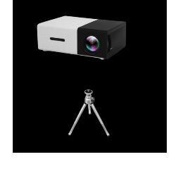 "Compact HD media projector with high-resolution display, perfect for home theater and presentations. Features wireless connectivity and adjustable focus for clear visuals."