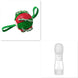 Red and green ball with a rope and a white water bottle on a white background