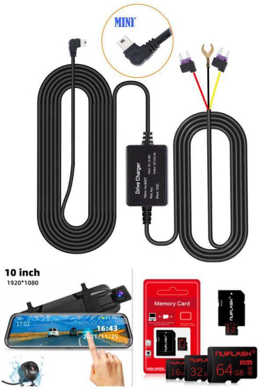 Front and Rear Dual Recording Rear View Mirror Dash Cam - Gadget Aliens