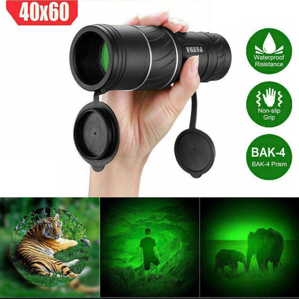 40x60 Day Night Vision HD Optical Monocular Hunting Camping Handheld Telescope Life Waterproof, Anti-Fog Monocular Suitable For Observing Nature Animals - Gadget Aliens 
