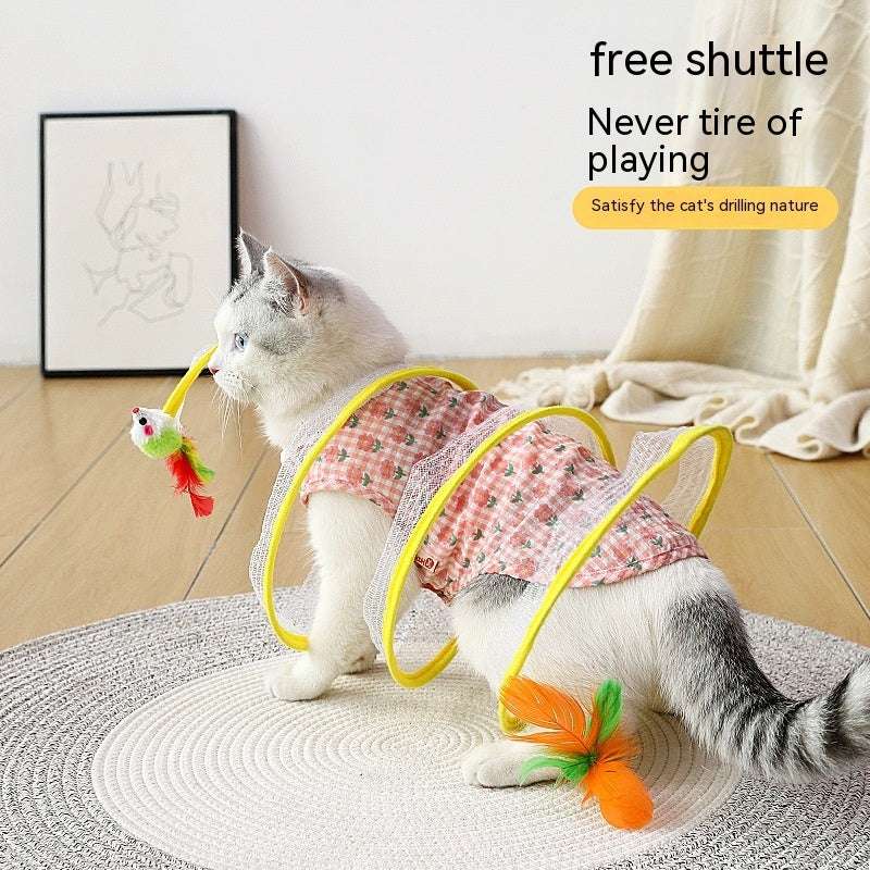 Unleash Natural Instincts with Our Interactive Folded Cat Tunnel