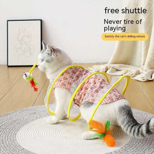 Unleash Natural Instincts with Our Interactive Folded Cat Tunnel