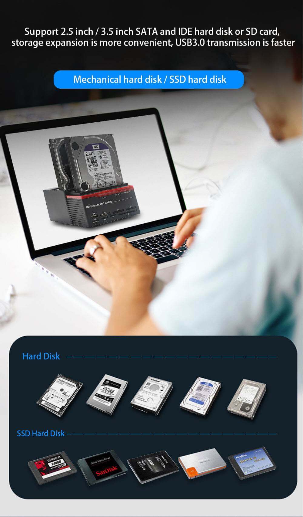 Hard Disk Box Clone Copy Backup Device - Gadget Aliens 