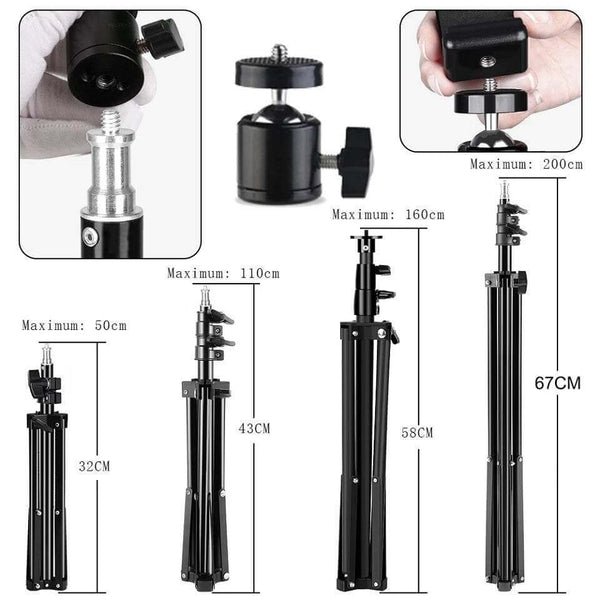 Ring Mobile Phone Holder Bracket Tripod Round Fill Light 3 Colors - Gadget Aliens 