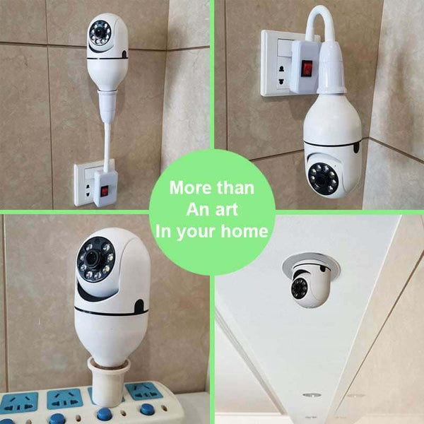 WiFi CAMERA 1080P Bulb 4X Zoom Camera E27 Home 5GWiFi Alarm Monitor - Gadget Aliens