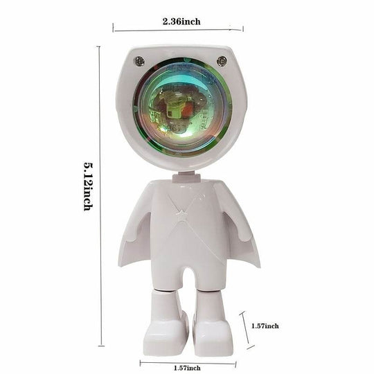Rainbow Sunset Light Projector Lamp Atmosphere Led Night Light Romantic Mood Light Projector For Home Room Background Wall Decor Cute Robot Night Light Perfect For Home Decor - Gadget Aliens 