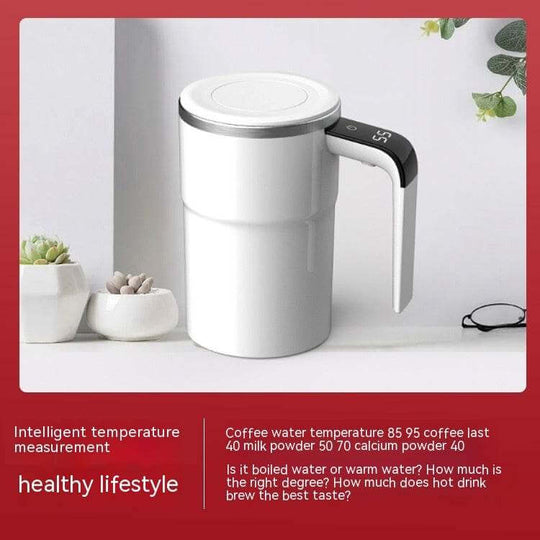 Electric Coffee Mug USB Rechargeable Automatic Magnetic Cup IP67 Waterproof Food-Safe Stainless Steel For Juice Tea Milksha Kitchen Gadgets - Gadget Aliens 