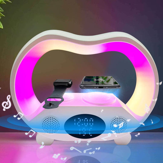 2024 New 6 In 1 Smart Remote Control Bluetooth-compatible Ambience Intelligent LED Table Lamp Multi-function Wireless Charger Night Light Bluetooth-compatible Speaker - Gadget Aliens