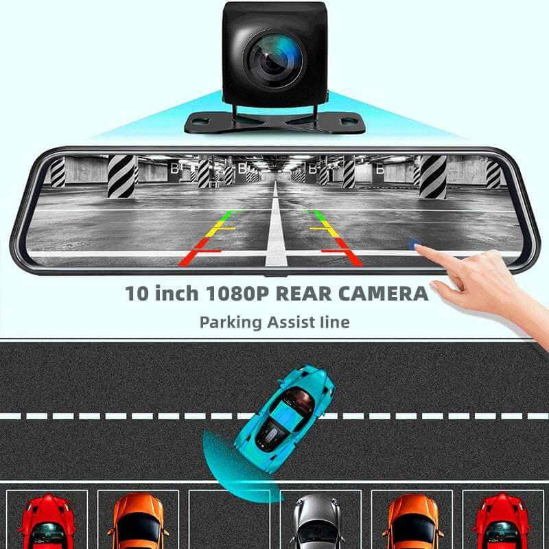 Front and Rear Dual Recording Rear View Mirror Dash Cam - Gadget Aliens