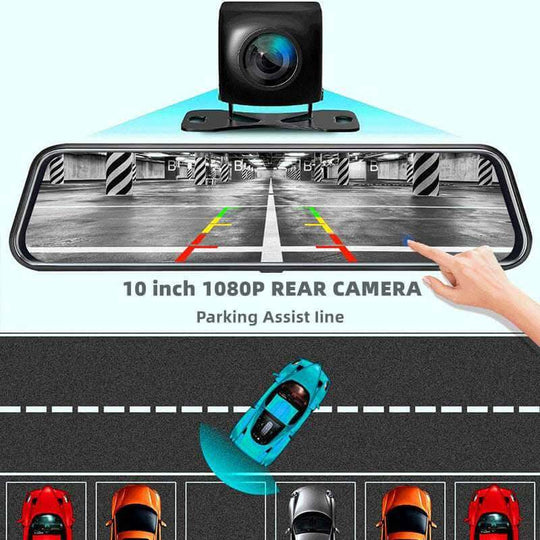 Front and Rear Dual Recording Rear View Mirror Dash Cam - Gadget Aliens