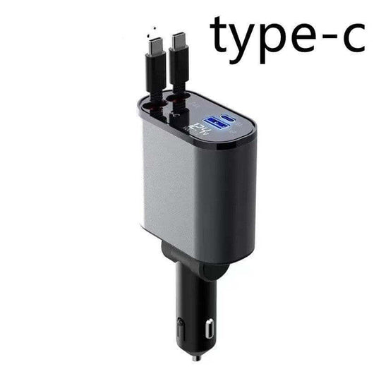 Metal Car Charger 100W Super Fast Charging Car Cigarette Lighter USB And TYPE-C Adapter - Gadget Aliens