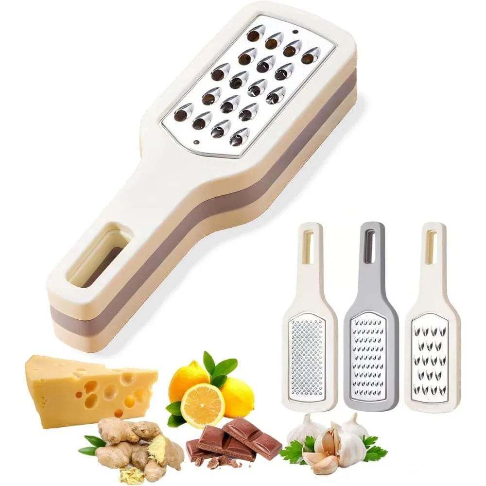 3 In 1 Cheese Grater Portable Handheld Stainless Steel Vegetable Grater Kitchen Tools Efficient Food Graters Home Kitchen Gadgets - Gadget Aliens 