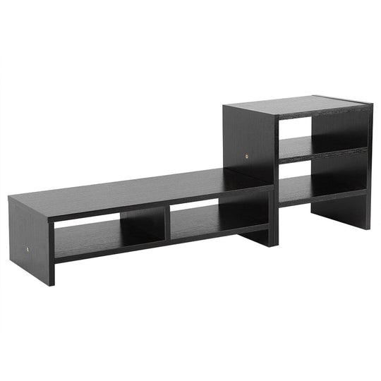 Computer Laptop Monitor Riser Stand Desktop Wooden Storage Organizer 3 Layer Shelf (White) - Gadget Aliens