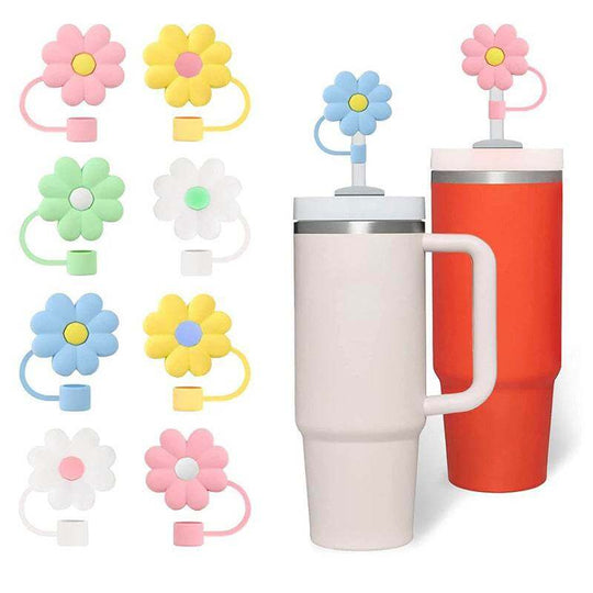 Cute Silicone Straw Covers Cap For 40ml Cup Reusable Straw Tips Lids Dust-Proof Drinking Straw - Gadget Aliens