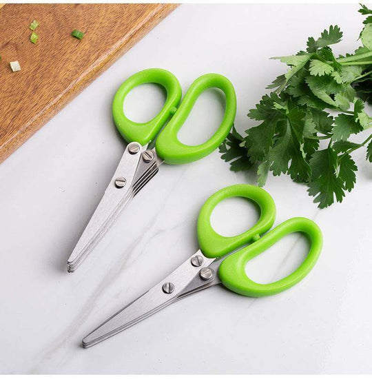 Multifunctional Multi-layer Green Onion Scissors Stainless Steel Onion Cutting Knife Herb Seaweed Spice Scissors Kitchen Scissor Kitchen Gadgets - Gadget Aliens 