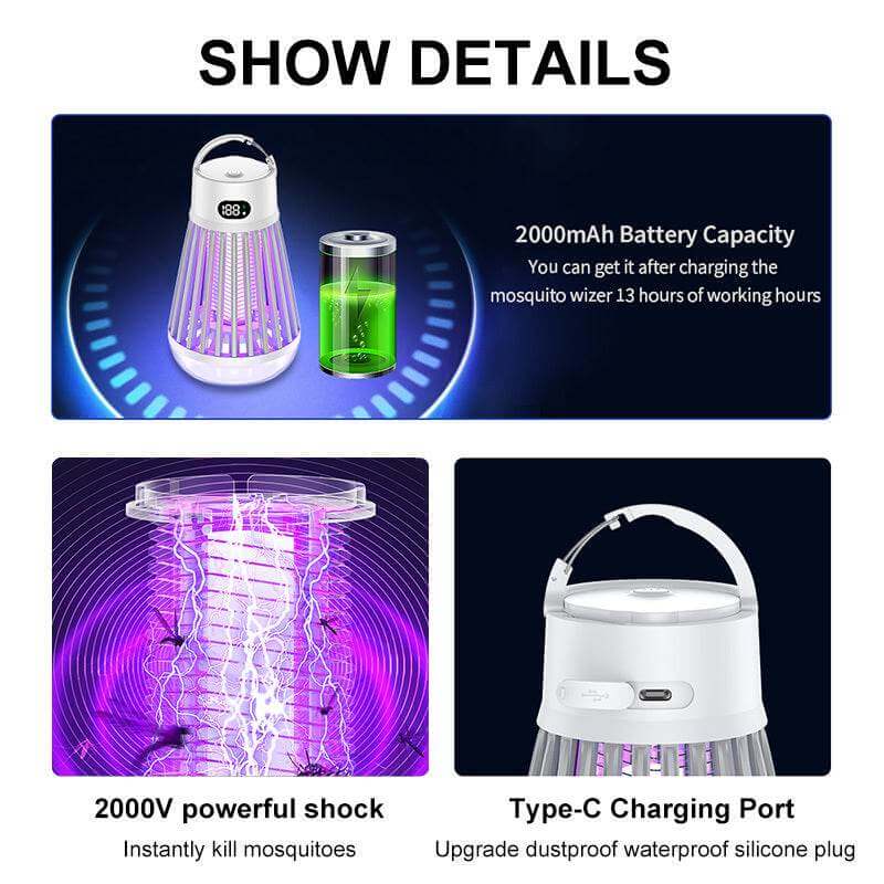 Digital Display Mosquito Killer Lamp Electric Shock Mosquito Trap Light Radiationless Insect Repellent Trap For Bedroom Outdoor Summer Gadgets - Gadget Aliens