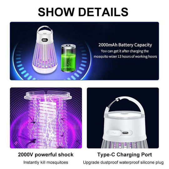 Digital Display Mosquito Killer Lamp Electric Shock Mosquito Trap Light Radiationless Insect Repellent Trap For Bedroom Outdoor Summer Gadgets - Gadget Aliens 