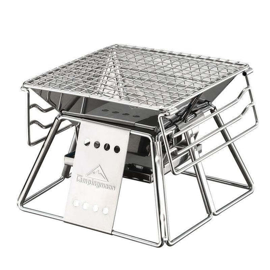 Portable Stainless Steel BBQ Grill Non-stick Surface Folding Barbecue Grill Outdoor Camping Picnic Tool - Gadget Aliens 