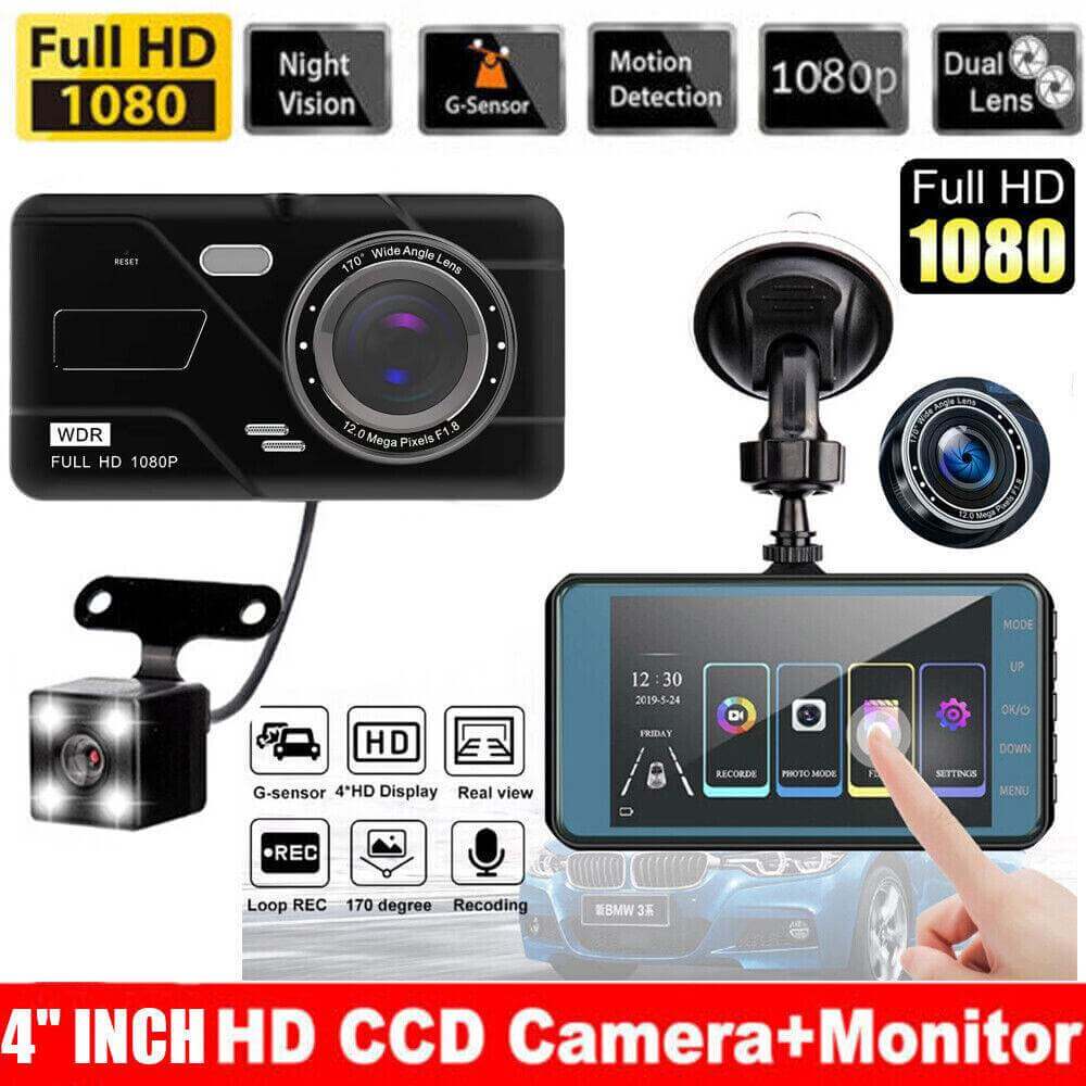 Car Camera Recorder Dual Front And Rear HD 1080P Dash Cam Night Vision - Gadget Aliens