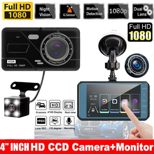 Car Camera Recorder Dual Front And Rear HD 1080P Dash Cam Night Vision - Gadget Aliens
