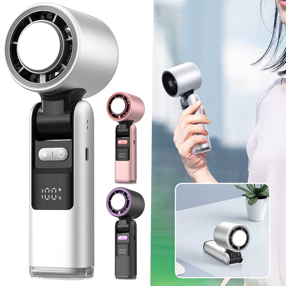Turbos Chilled Ice Sensation Cold Fan Super Mini Turbos Speed Fan USB Powered Digital Display For Outdoor Camping Travel - Gadget Aliens 