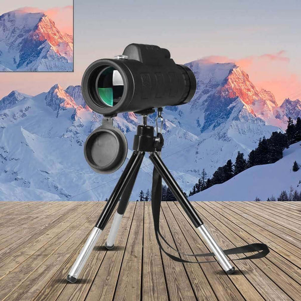 Compatible with Apple, Monocular Telescope Zoom Scope with Compass Phone Clip Tripod - Gadget Aliens 