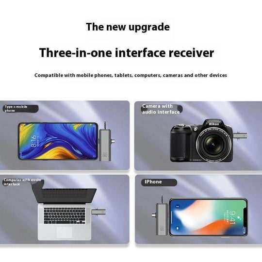 S17 Wireless Three-in-one Neckline Clip Microphone Receiver - Gadget Aliens