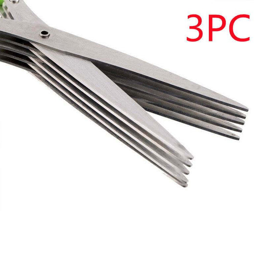 Multifunctional Multi-layer Green Onion Scissors Stainless Steel Onion Cutting Knife Herb Seaweed Spice Scissors Kitchen Scissor Kitchen Gadgets - Gadget Aliens 