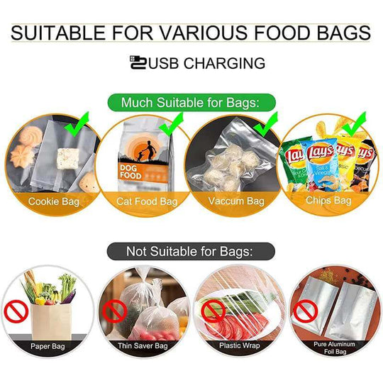 Rechargable 2 In 1 Mini Heat Sealer Storage Bag Plastic Package Snack Sealer Bag Handheld Heat Sealer Plastic Bag USB Mini Bag Sealer Cutter Mini Chip Bag Sealer - Gadget Aliens 