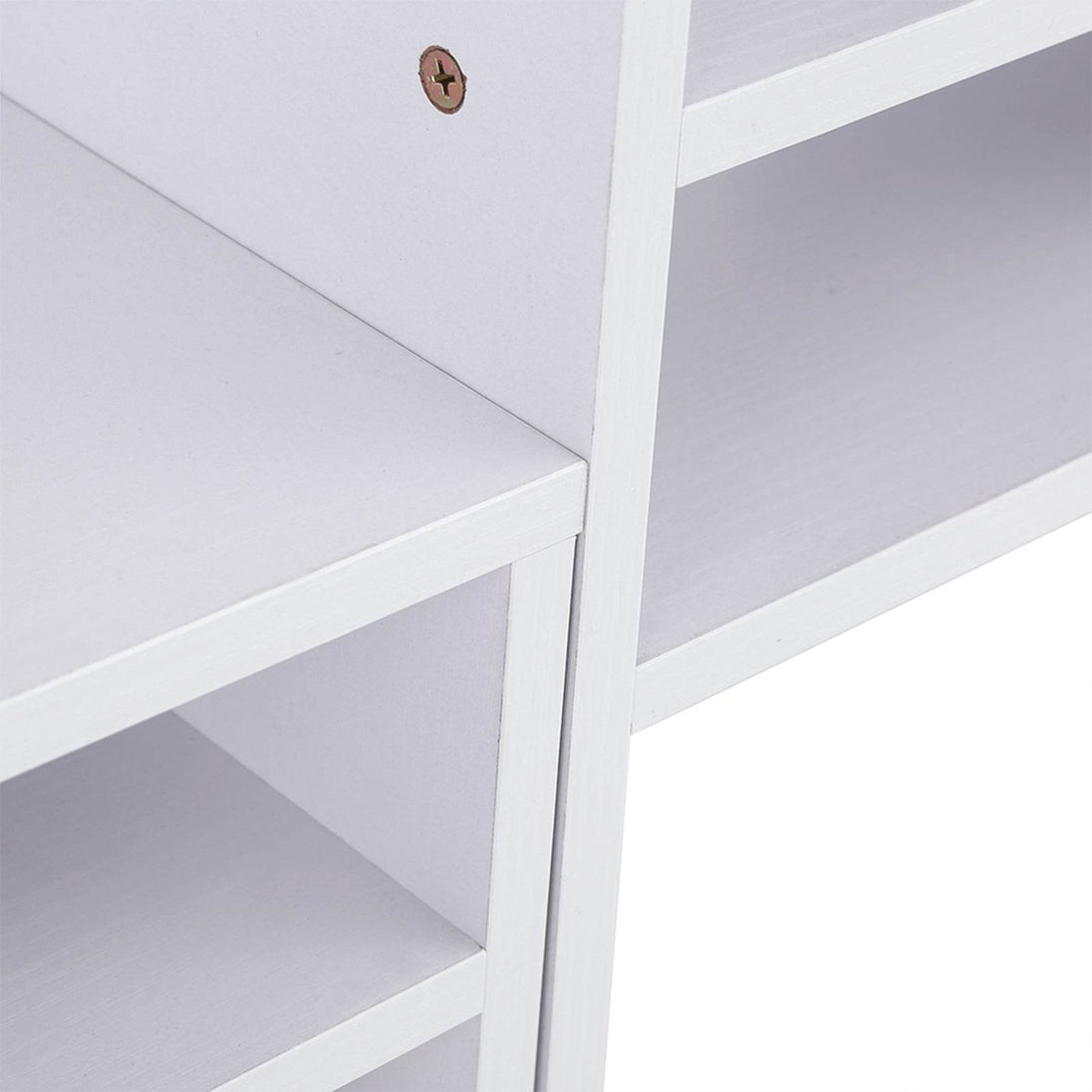 Computer Laptop Monitor Riser Stand Desktop Wooden Storage Organizer 3 Layer Shelf (White) - Gadget Aliens