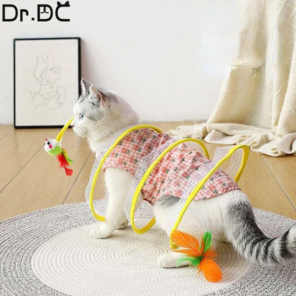 Unleash Natural Instincts with Our Interactive Folded Cat Tunnel