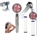 Propeller Driven Shower Head With Stop Button And Cotton Filter Turbocharged High Pressure Handheld Shower Nozzle - Gadget Aliens 