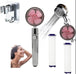 Propeller Driven Shower Head With Stop Button And Cotton Filter Turbocharged High Pressure Handheld Shower Nozzle - Gadget Aliens 